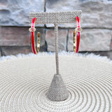 Georgia Bulldogs Enamel Hoop Earrings