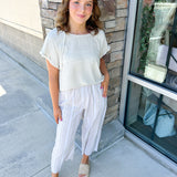 French Market Wide Leg Khaki Pants