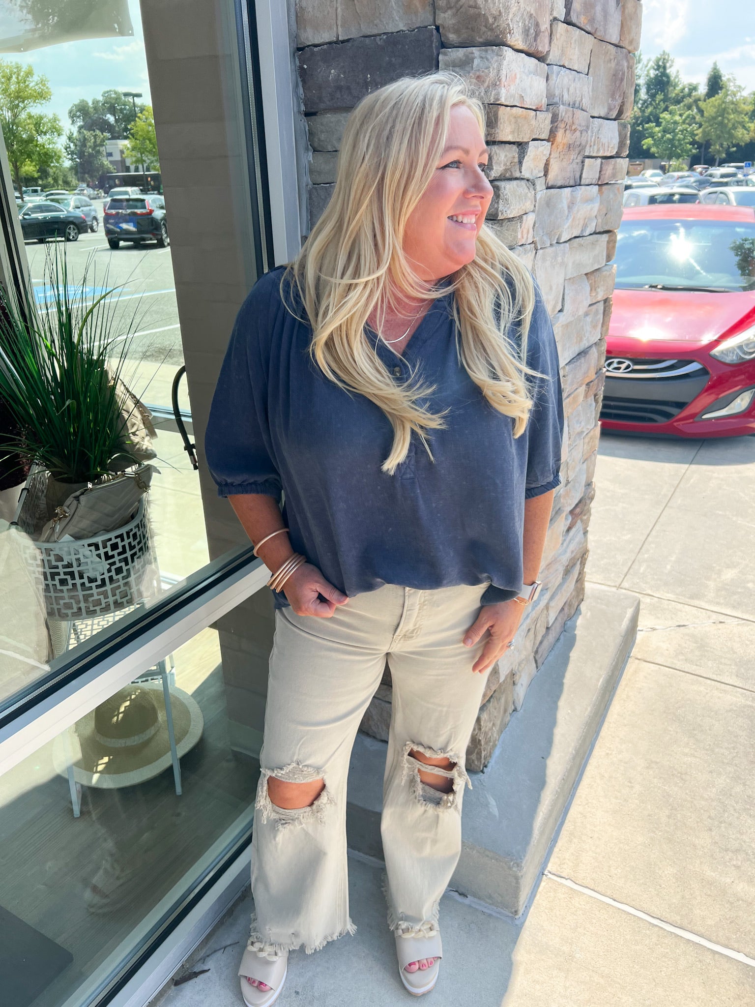 Clever Moment Pin-Tuck Top