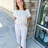 French Market Wide Leg Khaki Pants