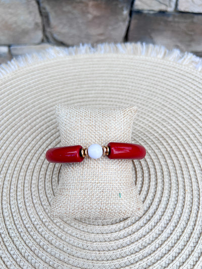 Maroon Luxe Beaded Bracelet