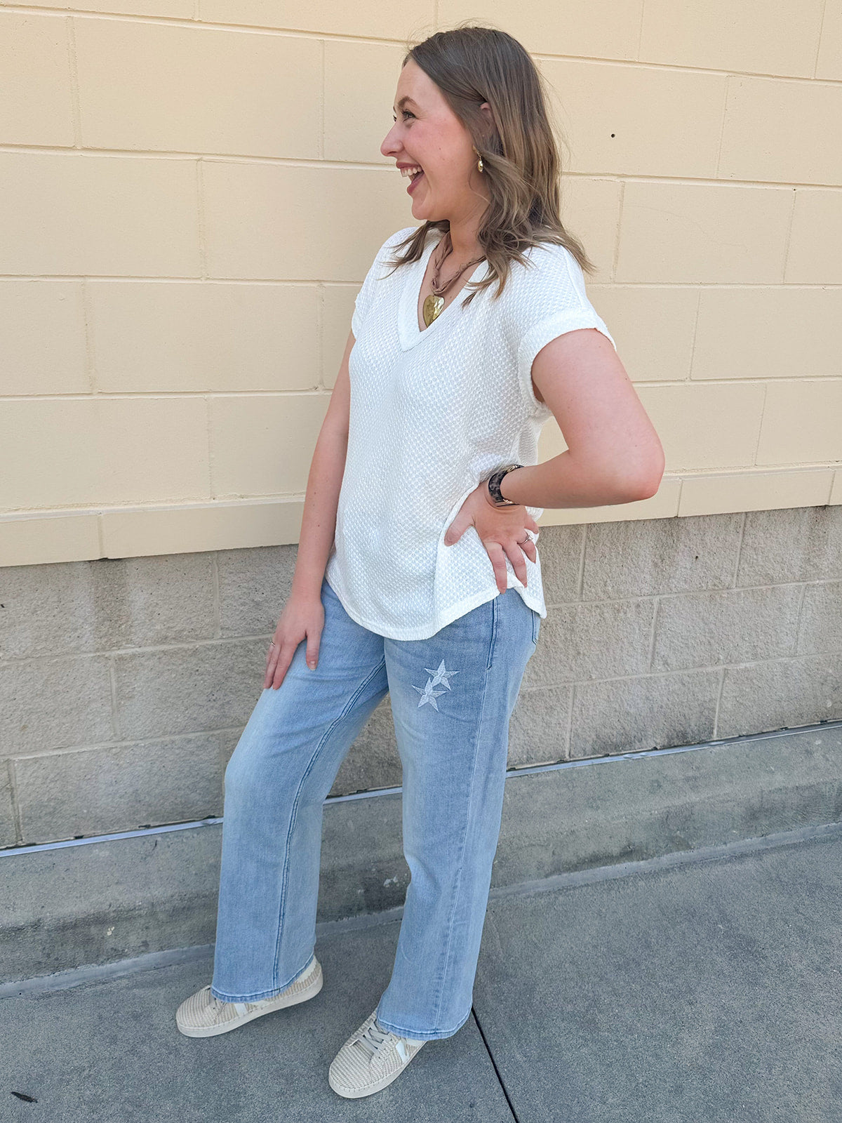 [Dear John] Taylor Starboard jeans with star patches throughout