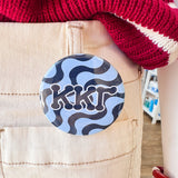 Kappa Kappa Gamma Blue Wave Button Pin