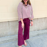 Kickoff Charm Scalloped Pants in Burgundy