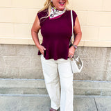Kickoff Classic Sleeveless Top in Garnet
