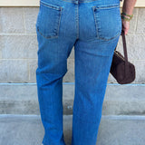 [Kut From The Kloth] Avery High Rise straight-leg jeans in Building with a raw hem