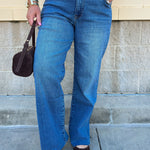 [Kut From The Kloth] Avery High Rise straight-leg jeans in Building with a raw hem