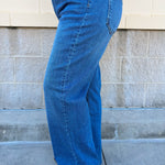 [Kut From The Kloth] Avery High Rise straight-leg jeans in Building with a raw hem