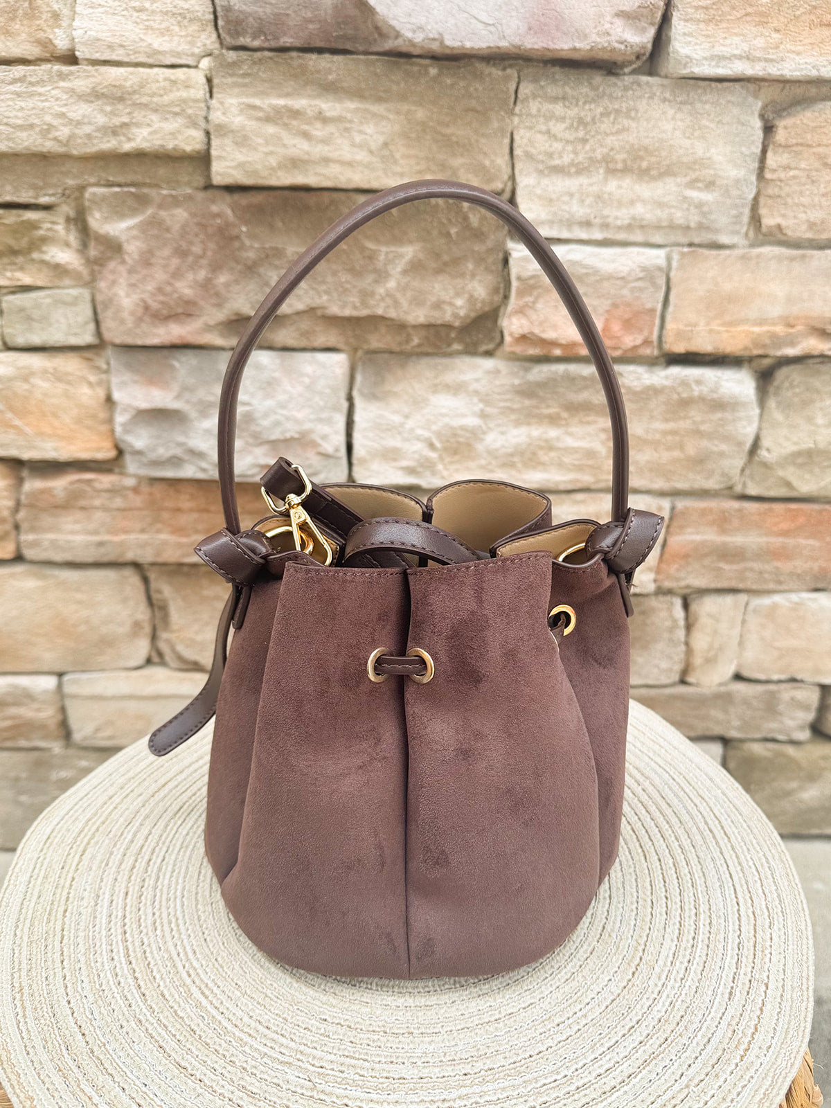 Laguna Mini Chocolate Top Handle Bag - The Pink Pineapple 850