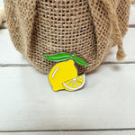 Lemon design needle minder for needlepoint, embroidery, and cross-stitch