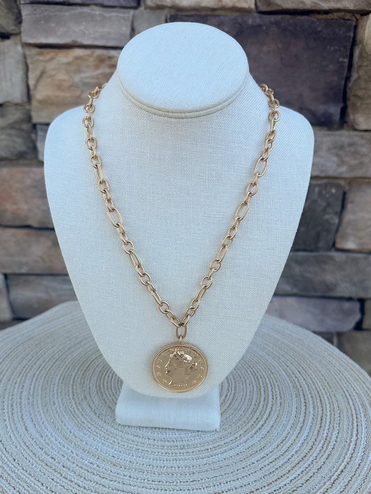 Liberty Head Coin Pendant Necklace - The Pink Pineapple 850