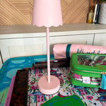 Light Pink Glow Scalloped Rechargeable Table Lamp