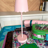 Light Pink Glow Scalloped Rechargeable Table Lamp