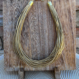 Lily Leatherette Strand Necklace in Gold- The Pink Pineapple 850