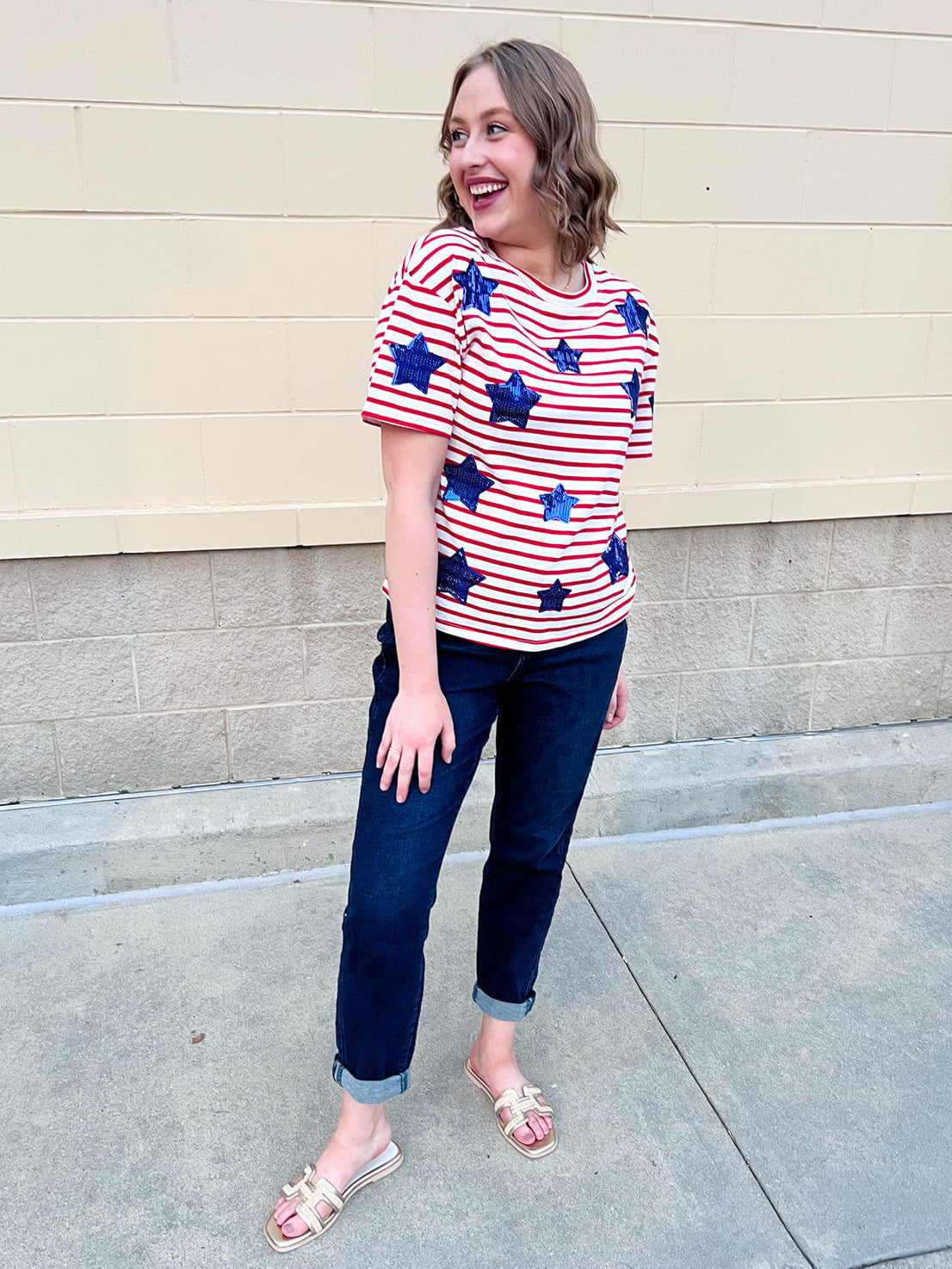 Loving Tribute Star Sequin Top