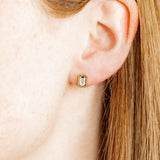 Madison Clear Rectangular Stud Earrings