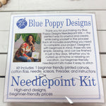 Magpie and blossom chinoiserie beginner needlepoint kit