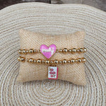 Mahj Cherry Blossom Tile Ball Bead Stretch Bracelet Set of 2 - The Pink Pineapple 850