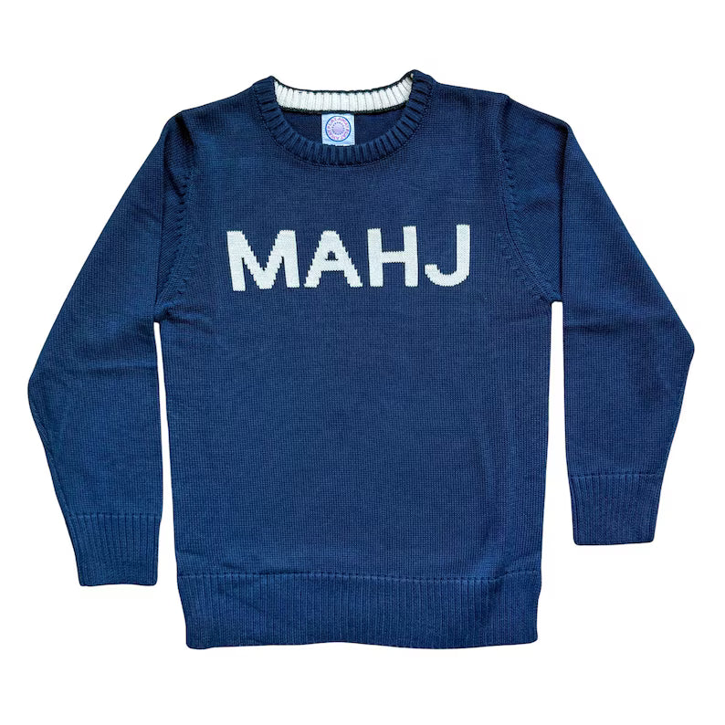 Mahj Crewneck Sweater in Navy