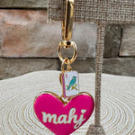 Mahj Enamel Heart Bag Charm in Fuchsia - The Pink Pineapple 850