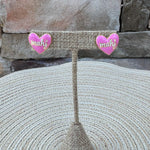 Mahj Enamel Heart Stud Earrings in Lilac - The Pink Pineapple 850