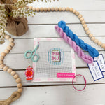 MAHJ lettering mini needlepoint canvas