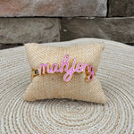 Mahjong Cursive Enamel Hinge Bangle in Light Pink - The Pink Pineapple 850
