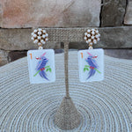 Mahjong Earrings – Bam Bird Tile Drops - The Pink Pineapple 850