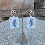 Mahjong Earrings – Bam Bird Tile Drops - The Pink Pineapple 850