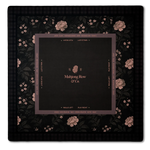 Dark mocha mahjong mat with soft peony floral details and an elegant botanical-inspired design