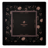 Dark mocha mahjong mat with soft peony floral details and an elegant botanical-inspired design