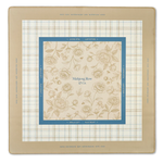 Warm honey mahjong mat with Chinoiserie-inspired peony and bee toile design on a neutral background