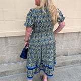 [Mary Square] Lainey Midi Dress | Orchid Damask Olive