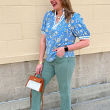 [Mary Square] Tricia Short Sleeve Blouse | Song Bird Blue