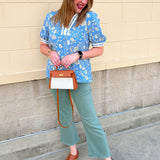 [Mary Square] Tricia Short Sleeve Blouse | Song Bird Blue