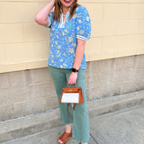 [Mary Square] Tricia Short Sleeve Blouse | Song Bird Blue