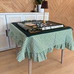 Meadow Green Gingham Ruffle Tablecloth