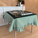 Meadow Green Gingham Ruffle Tablecloth