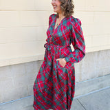 Merritt Plaid Tiered Midi Dress