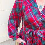 Merritt Plaid Tiered Midi Dress