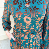 Midnight Garden Velvet Jacquard Midi Dress