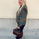 Midnight Garden Velvet Jacquard Top