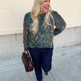 Midnight Garden Velvet Jacquard Top