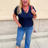 Midnight Muse Knit V-Neck Top