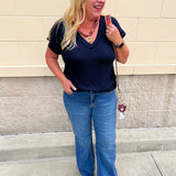 Midnight Muse Knit V-Neck Top