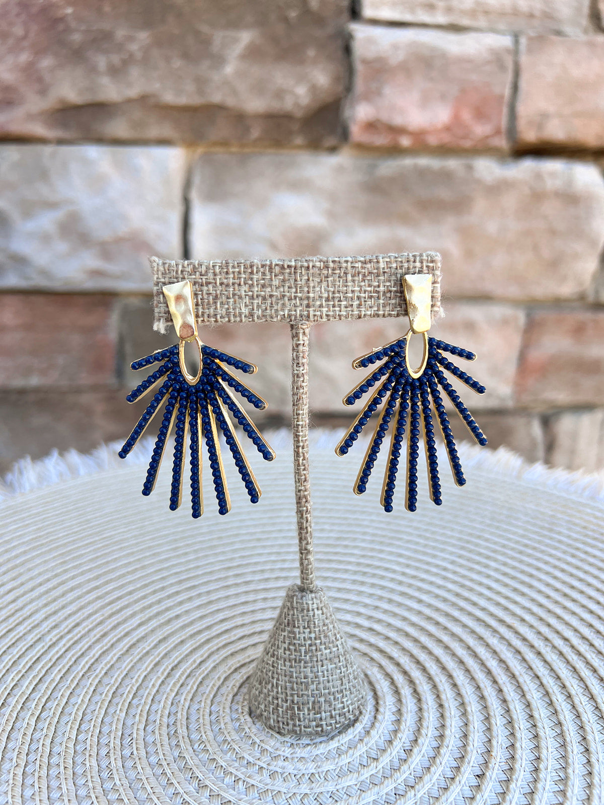 Midnight Radiance Drop Earrings in Navy- The Pink Pineapple 850