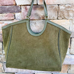 Milano Tote in Olive- Back 