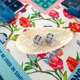 Milky White Oval Dice Catchall