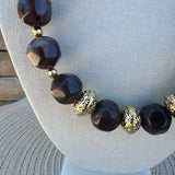 Mocha Marble Beaded Necklace