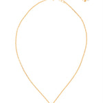 Gold-tone necklace with a single round-cut Summer Blue Delite crystal pendant on an adjustable chain.